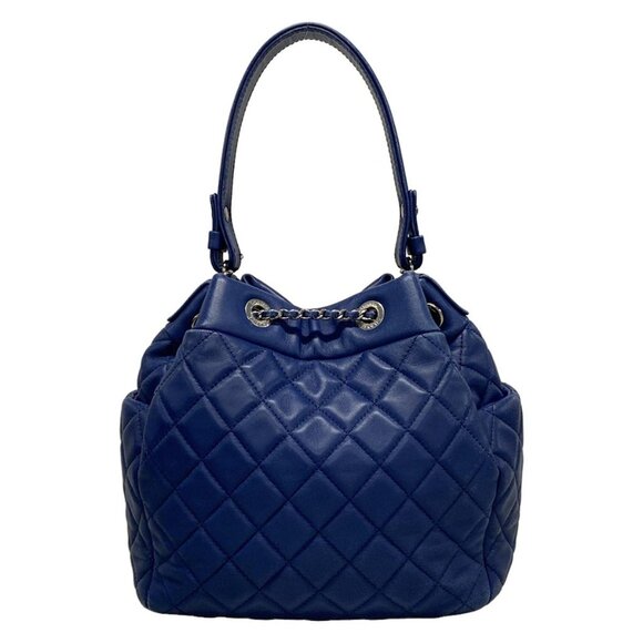 Auth CHANEL Matelasse A91273 Blue Lambskin Handbag - Picture 2 of 15